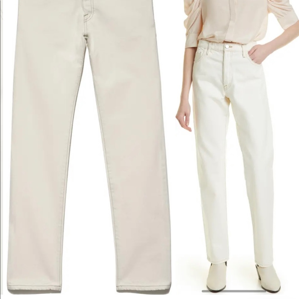 FRAME Le Slouch High Waist Straight Leg Jeans Size 28 color: ECRU